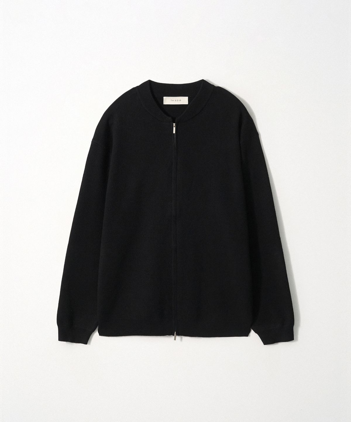이지오(EZIO) Essential Zip-Up Knit Cardigan_Black