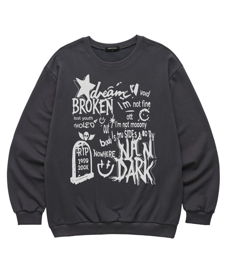 BROKEN STAR 맨투맨 (VLS0220) 차콜