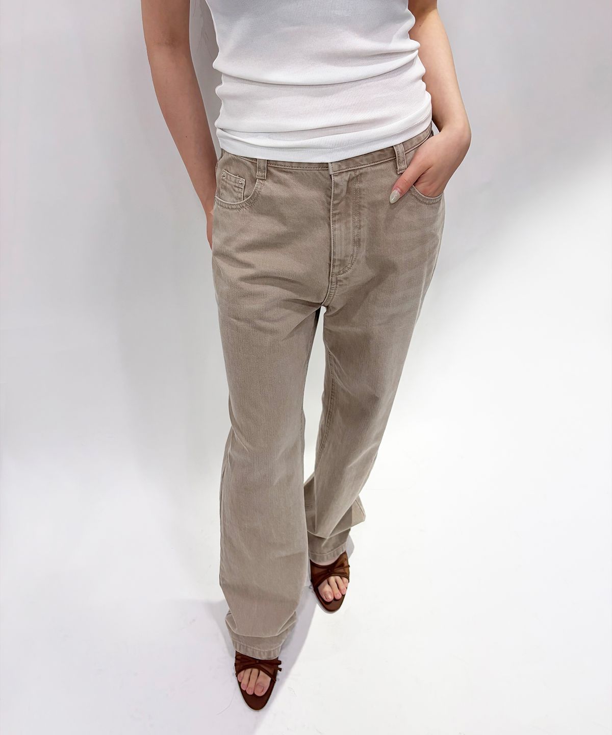 인사일런스 우먼(INSILENCE WOMEN) 소프트 컬러 데님 BEIGE