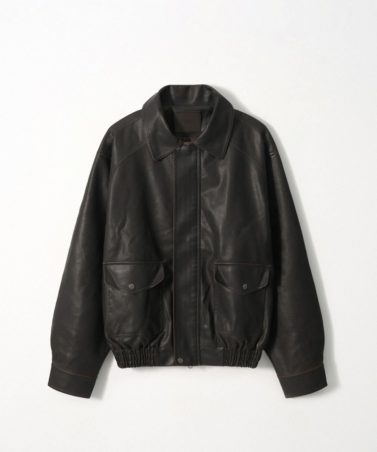 이지오(EZIO) Vintage A-2 Vegan Leather Jacket_Brown