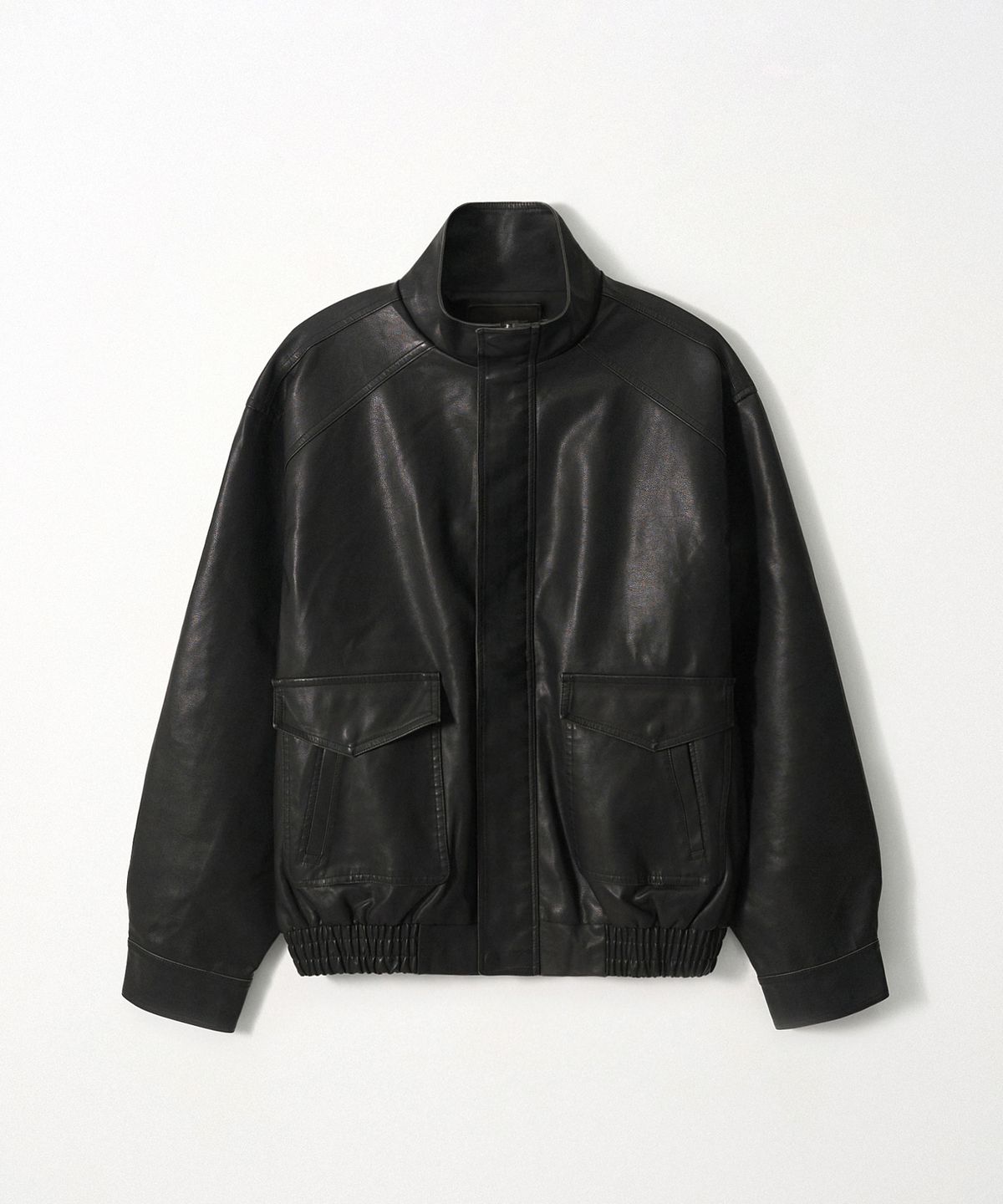 이지오(EZIO) Vegan A-2 Leather Jacket_Black