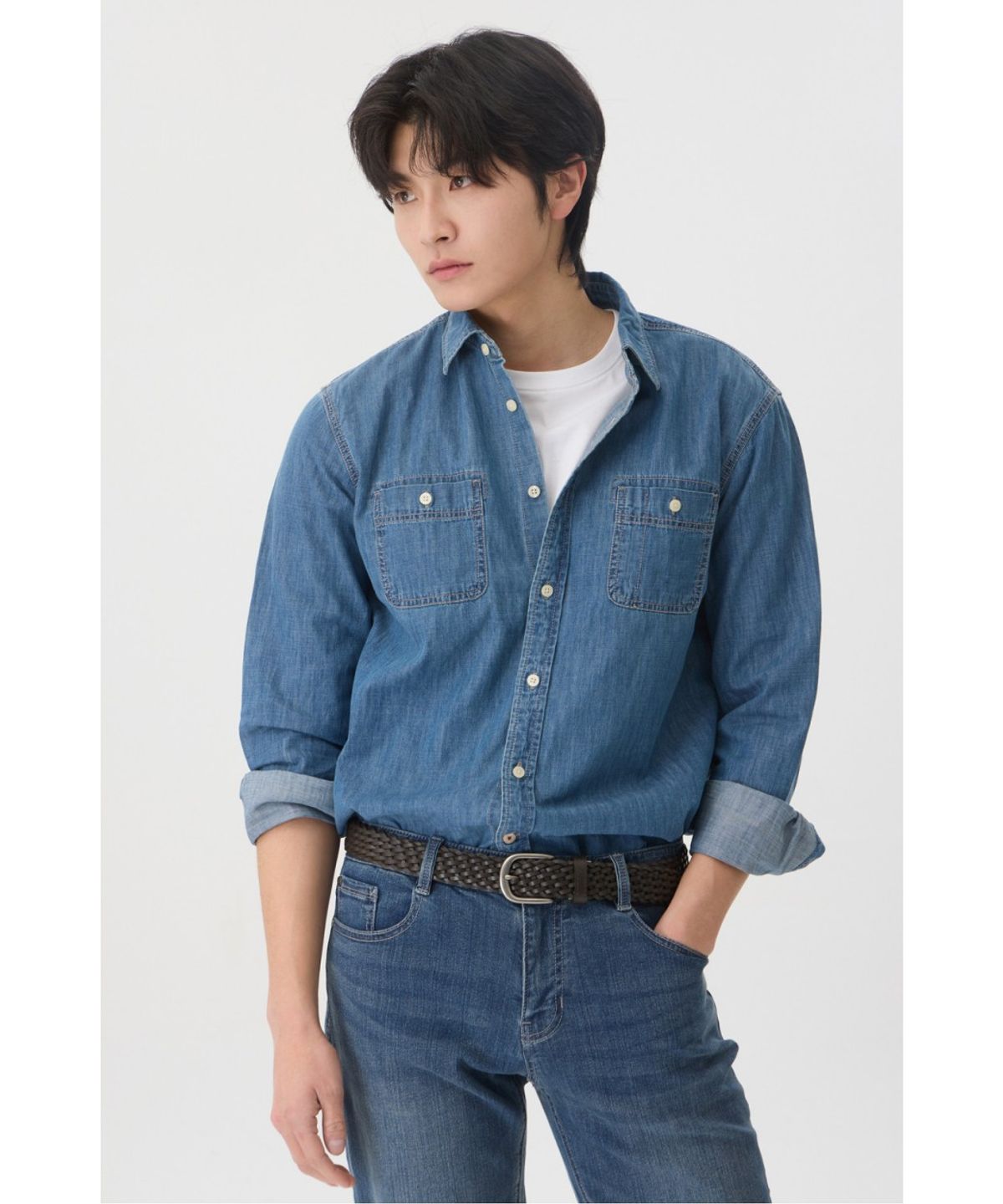 브렌우드(BRENTWOOD) 캐주얼 데님 셔츠 BRSAX26111BUX
