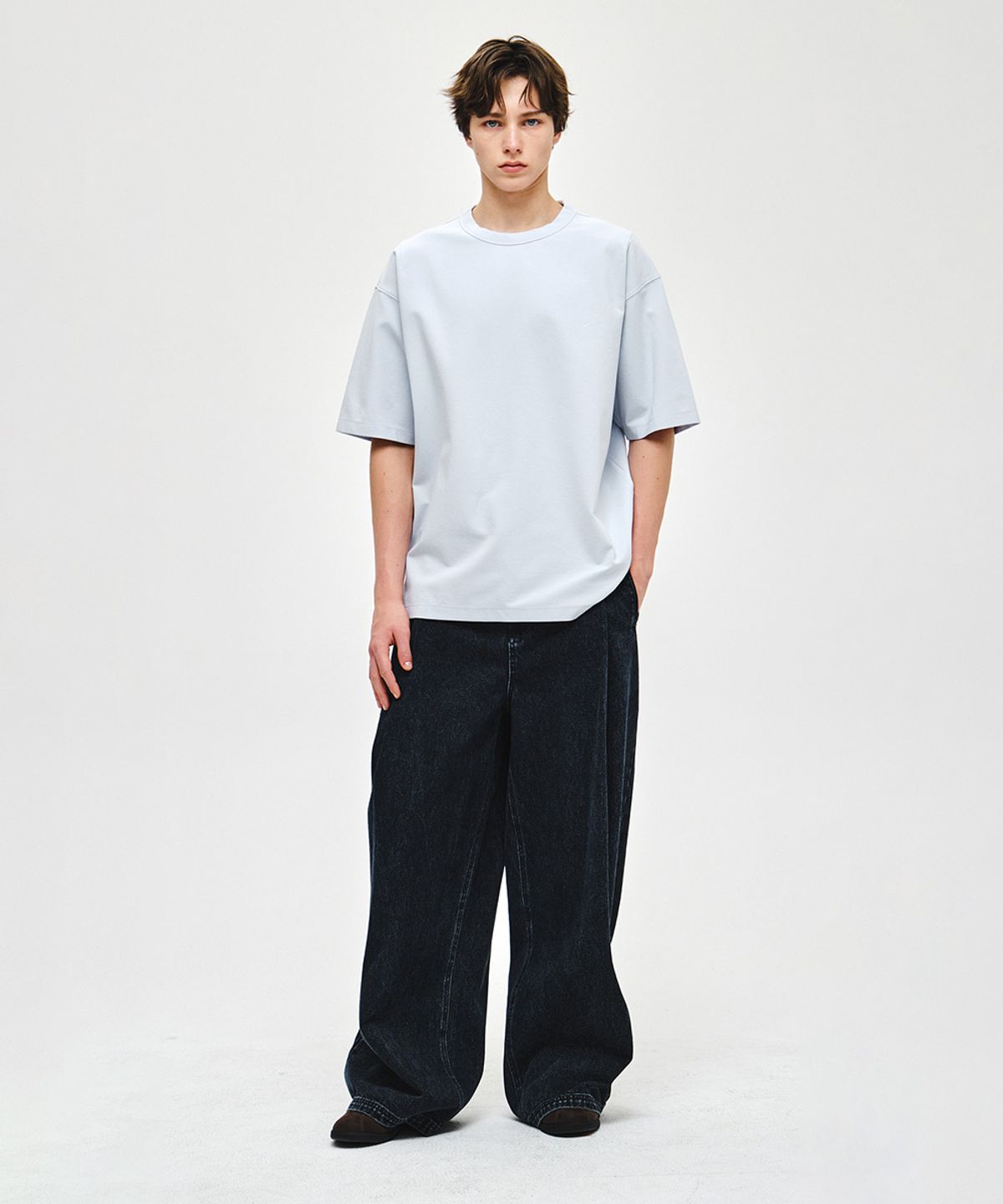 지오송지오(ZIOSONGZIO) 타임리스 티셔츠 라이트블루 ZI3TS389LB