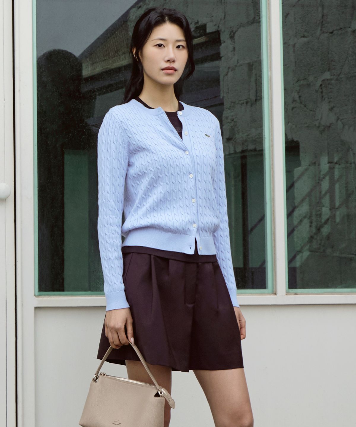 라코스테(LACOSTE) 여성 울 블렌드 버뮤다 팬츠 FF0243-56G 3LA