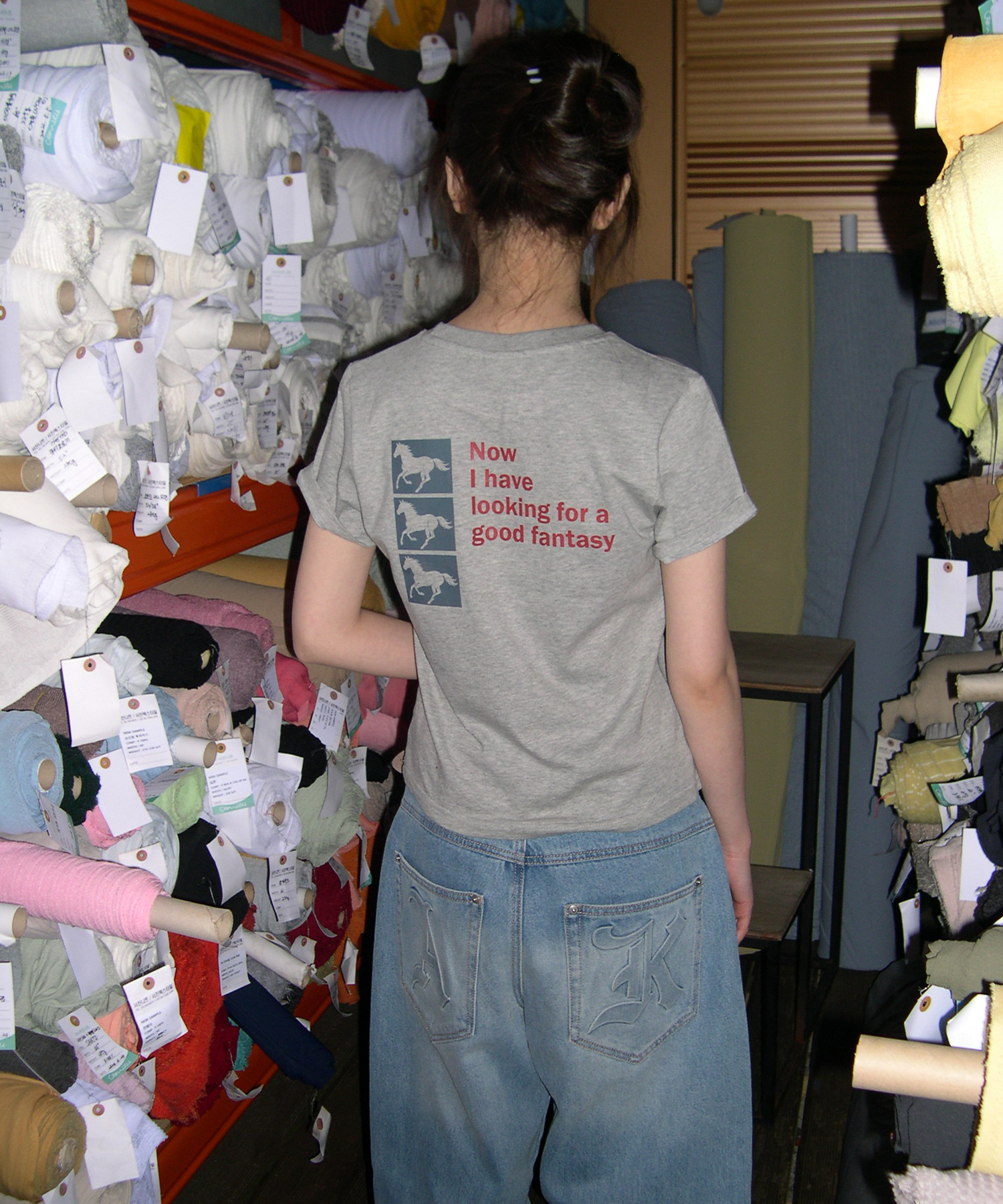 MUSINSA公式 | SEW-B ポストセミクロップ半袖Tシャツ[グレーメランジ]