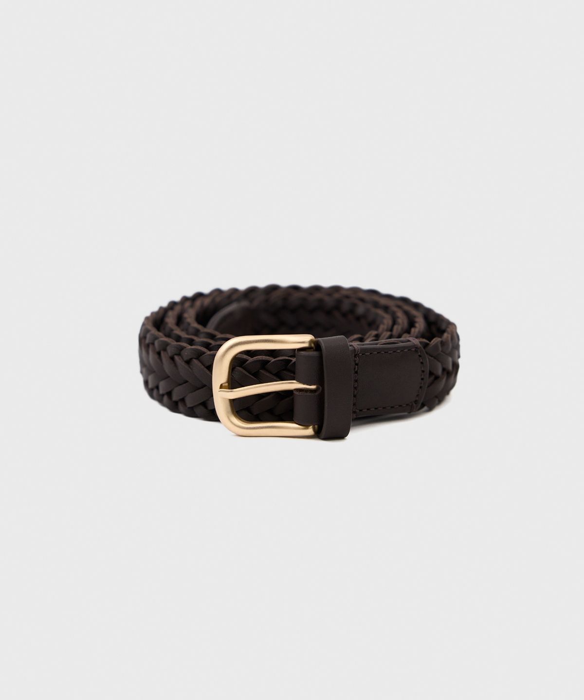 유스(YOUTH) Braided Leather Belt - Brown