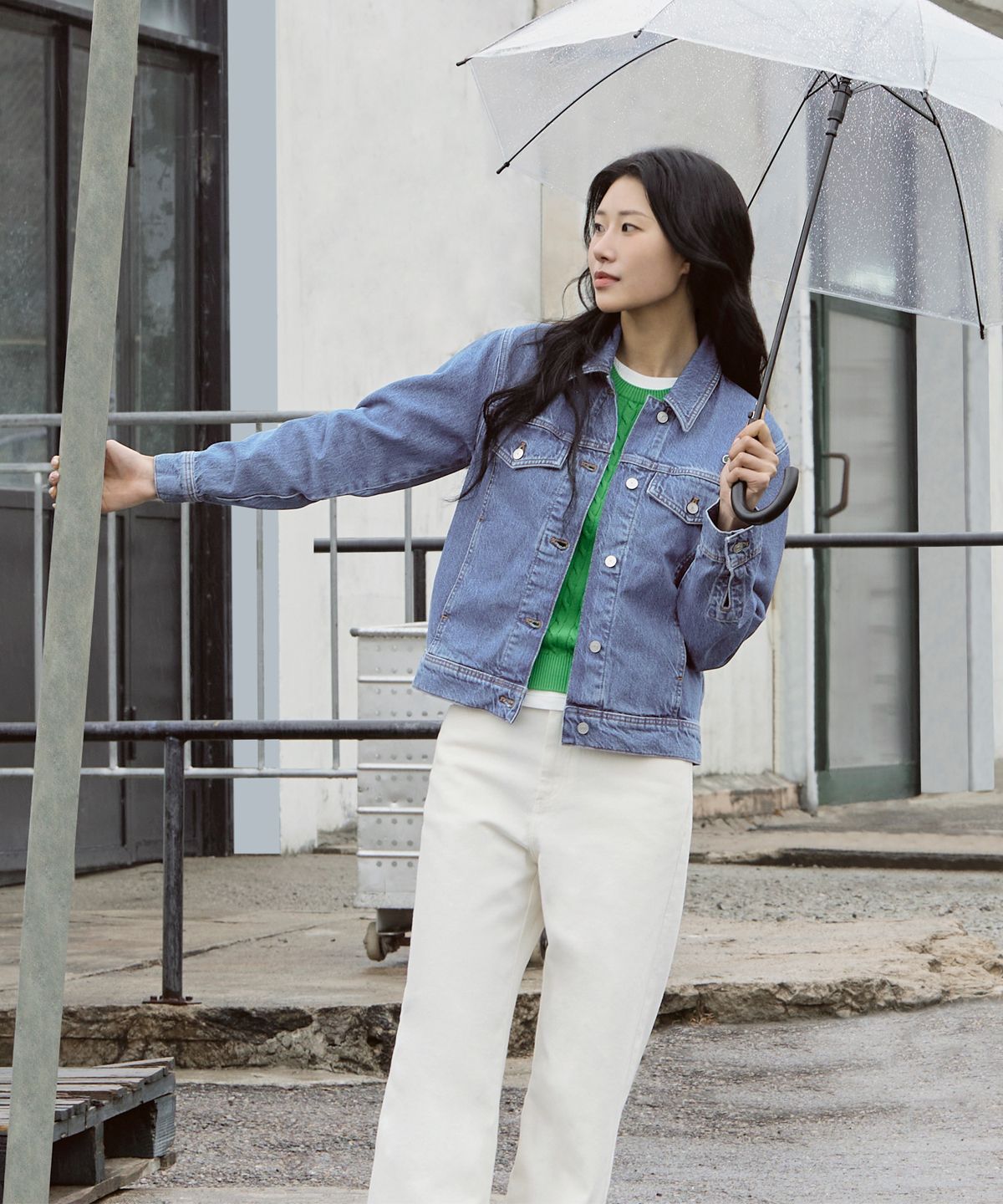 라코스테(LACOSTE) 여성 데님 트러커 자켓 BF6813-56G 36L