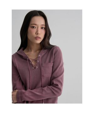 가먼트워싱 슬림 후디탑  핑크