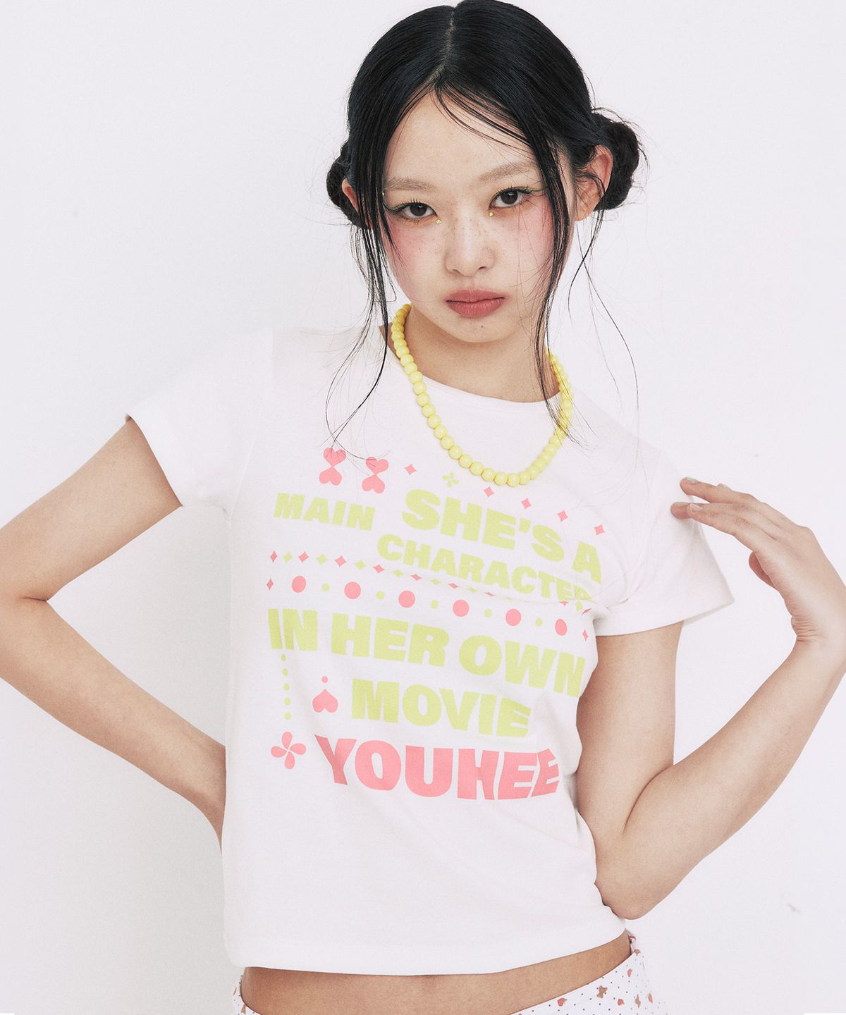 유희(YOUHEE) MOVIE YOUHEE LETTERING T-SHIRTS_WHITE