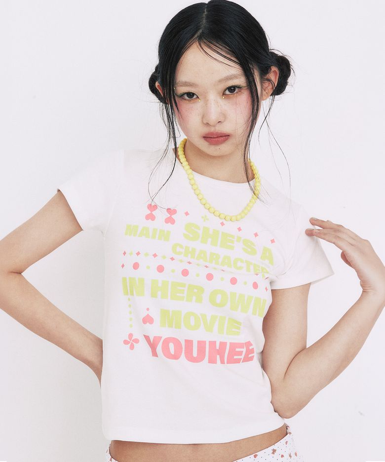 [브랜드위크 20%쿠폰] MOVIE YOUHEE LETTERING T-SHIRTS_WHITE
