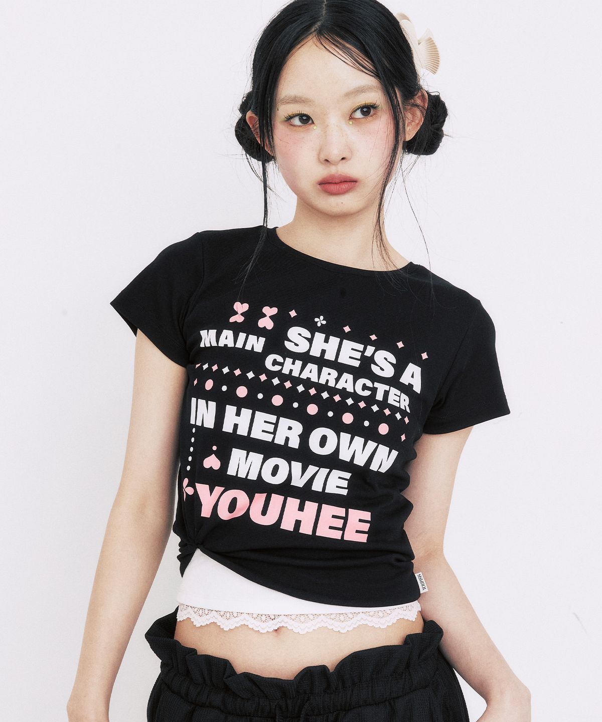 유희(YOUHEE) MOVIE YOUHEE LETTERING T-SHIRTS_BLACK