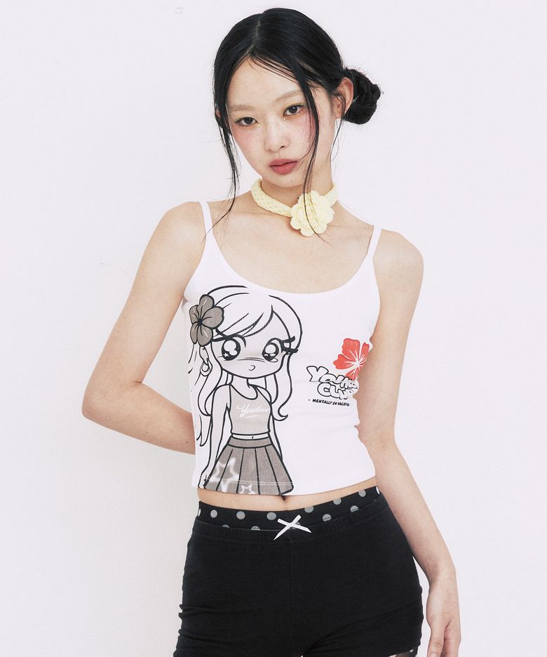 [브랜드위크 20%쿠폰] YOUHEE GIRL GRAPHIC SLEEVELESS_WHITE