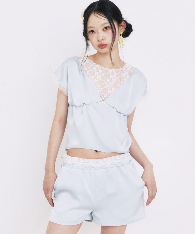 [브랜드위크 20%쿠폰] LACE LAYERED SHORTS_LIGHT BLUE