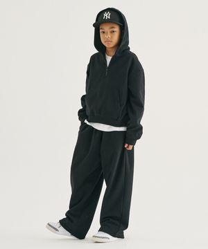 릴렉스드 크롭 스웻 셋업 (블랙)