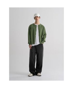 솔리드 라운드 카디건  그린