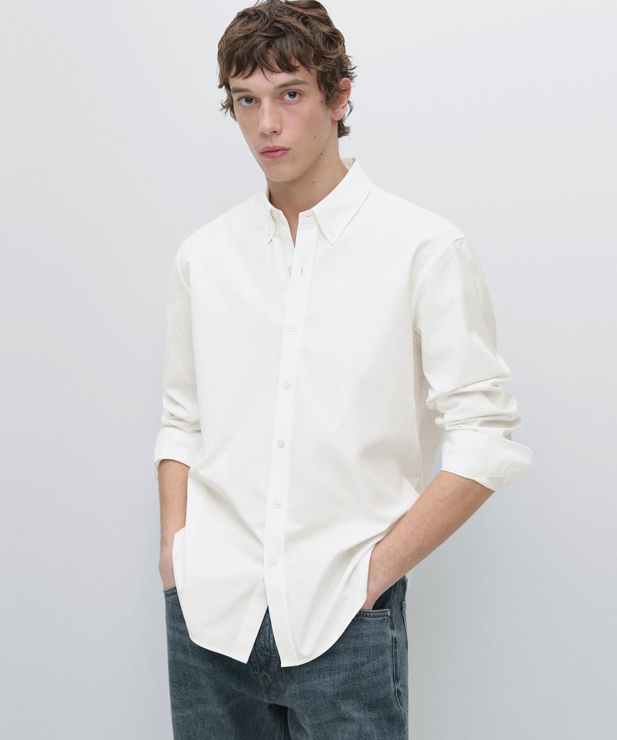 마시모두띠(MASSIMO DUTTI) 레귤러 핏 100% 코튼 셔츠