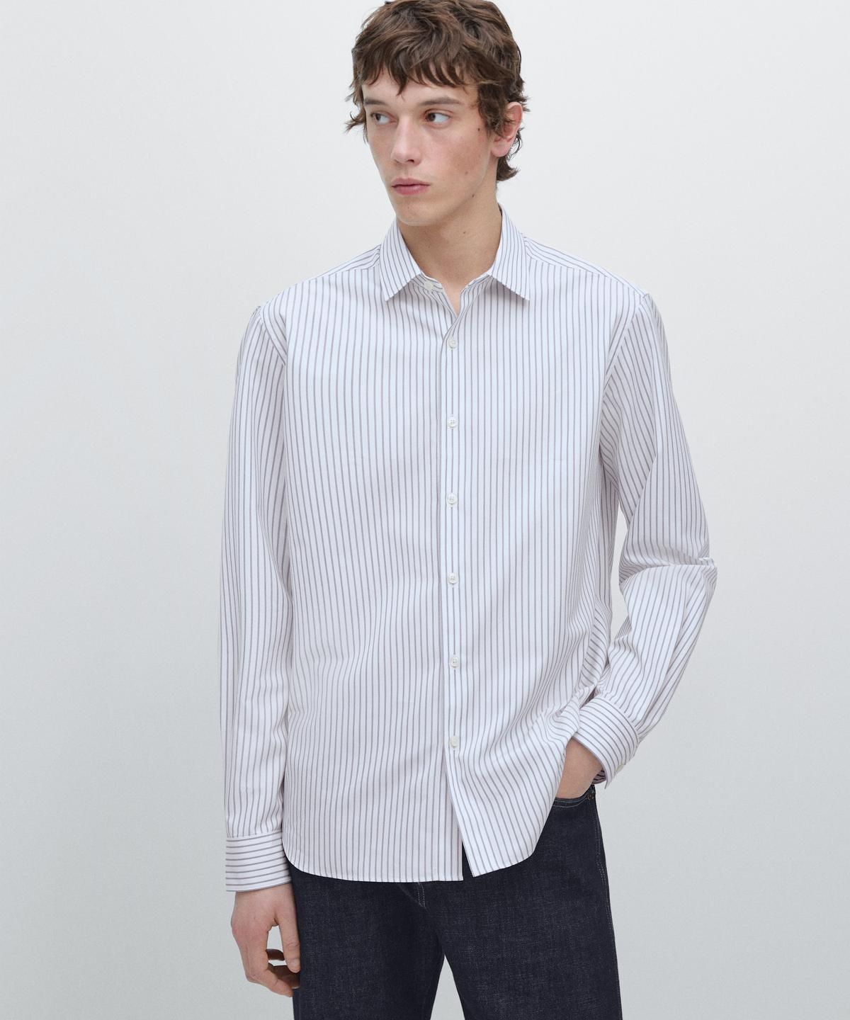 마시모두띠(MASSIMO DUTTI) 레귤러핏 스트라이프 셔츠