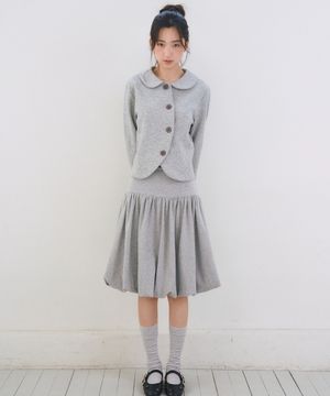 Soft Balloon Sweat Skirt, Melange