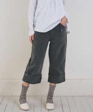 Fold Pocket Capri Pants, Charcoal