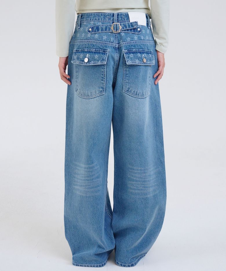 Cinch Laser Denim Pants, Blue