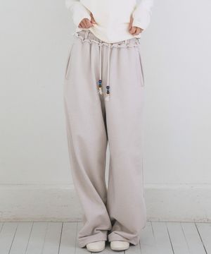 Bell Strap Sweat Pants, Sand Beige