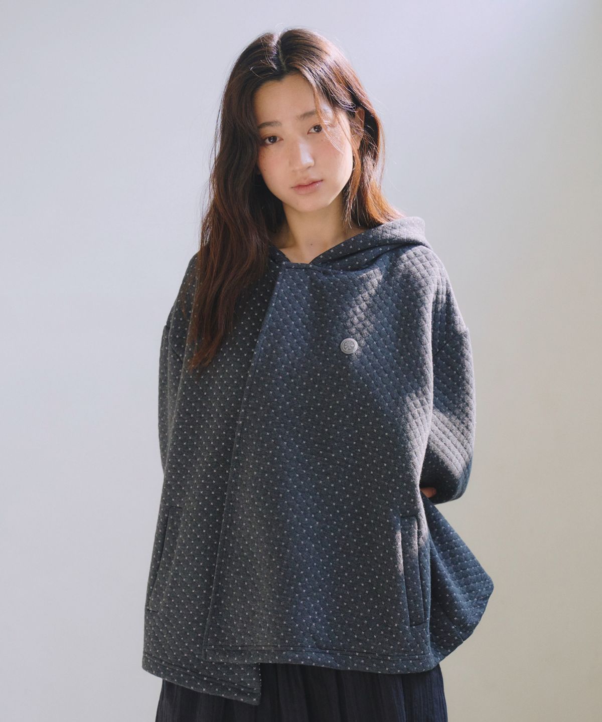 오피쉬(OAFISH) Clover Unbalance Hoodie Zip-Up, Charcoal