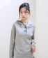Jumbo Button Waffle Hoodie, Gray