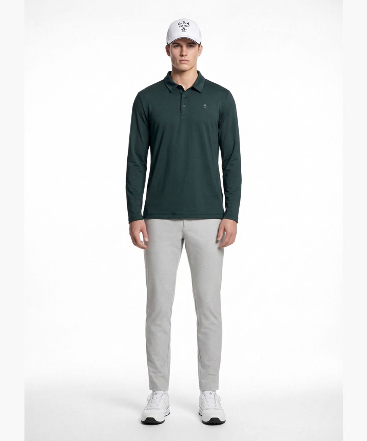 먼싱웨어(MUNSINGWEAR) 남성 투톤 조직감 팬츠 라이트그레이 MR121MPT32