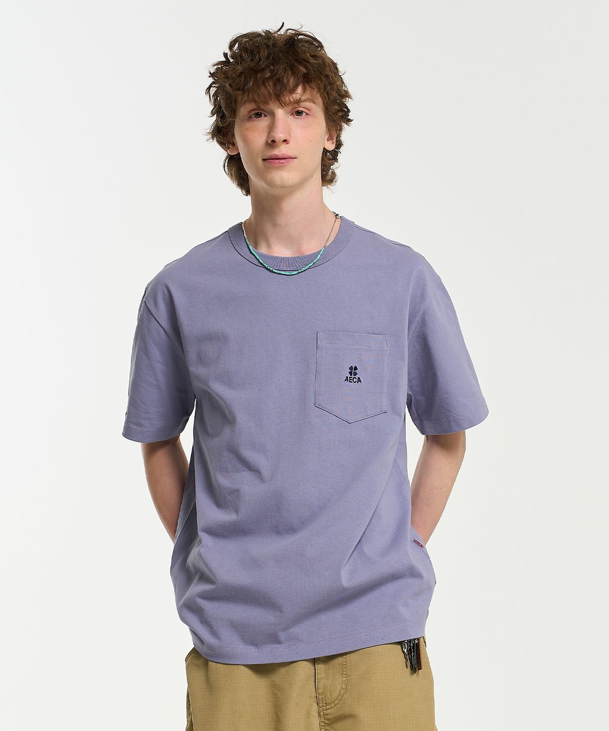 에이카화이트(AECA) EVERYDAY AECA CLOVER POCKET TEE-PURPLE