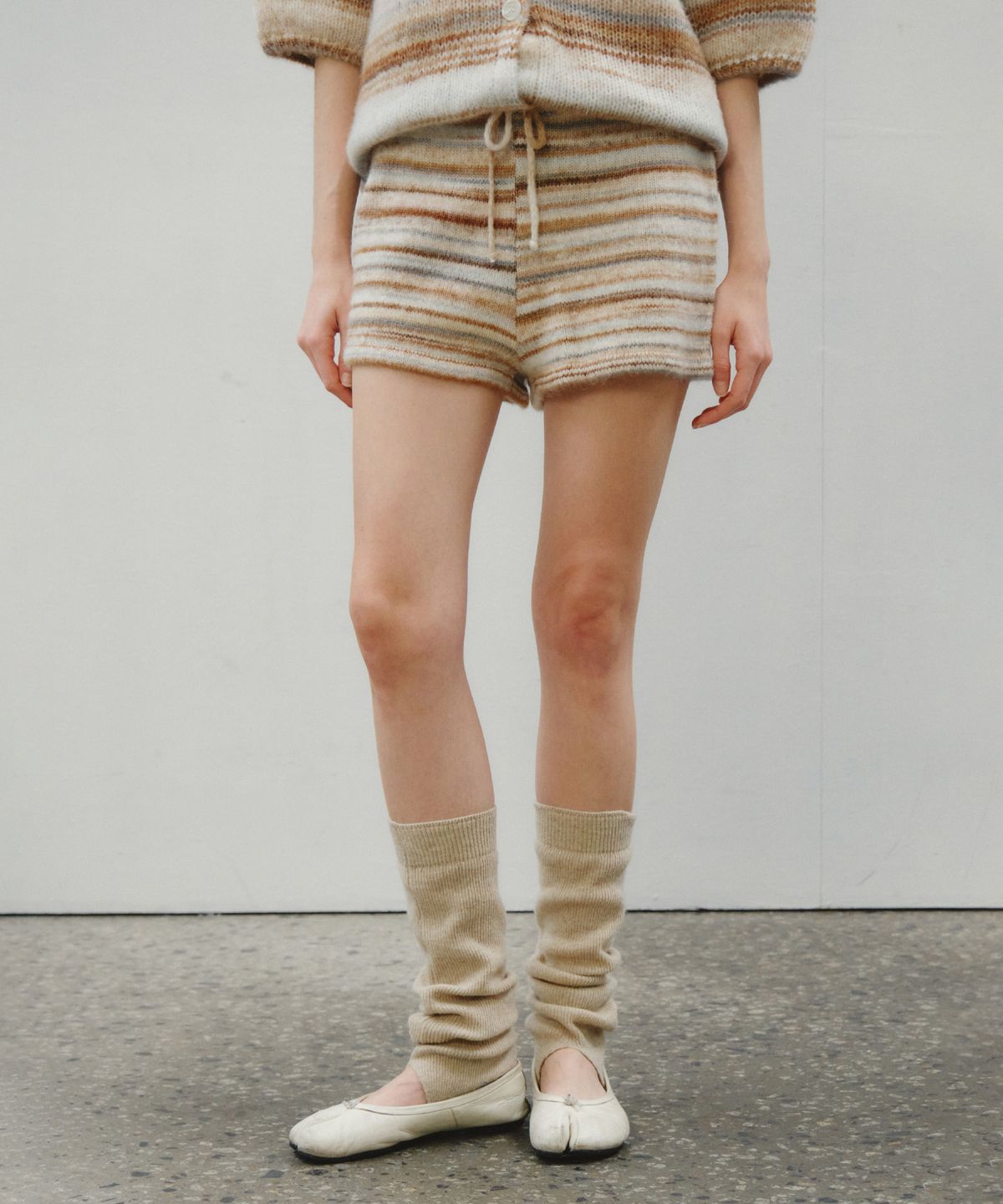 씨타(CITTA) Pastel Stripe Knit Shorts_CTB567(Beige)