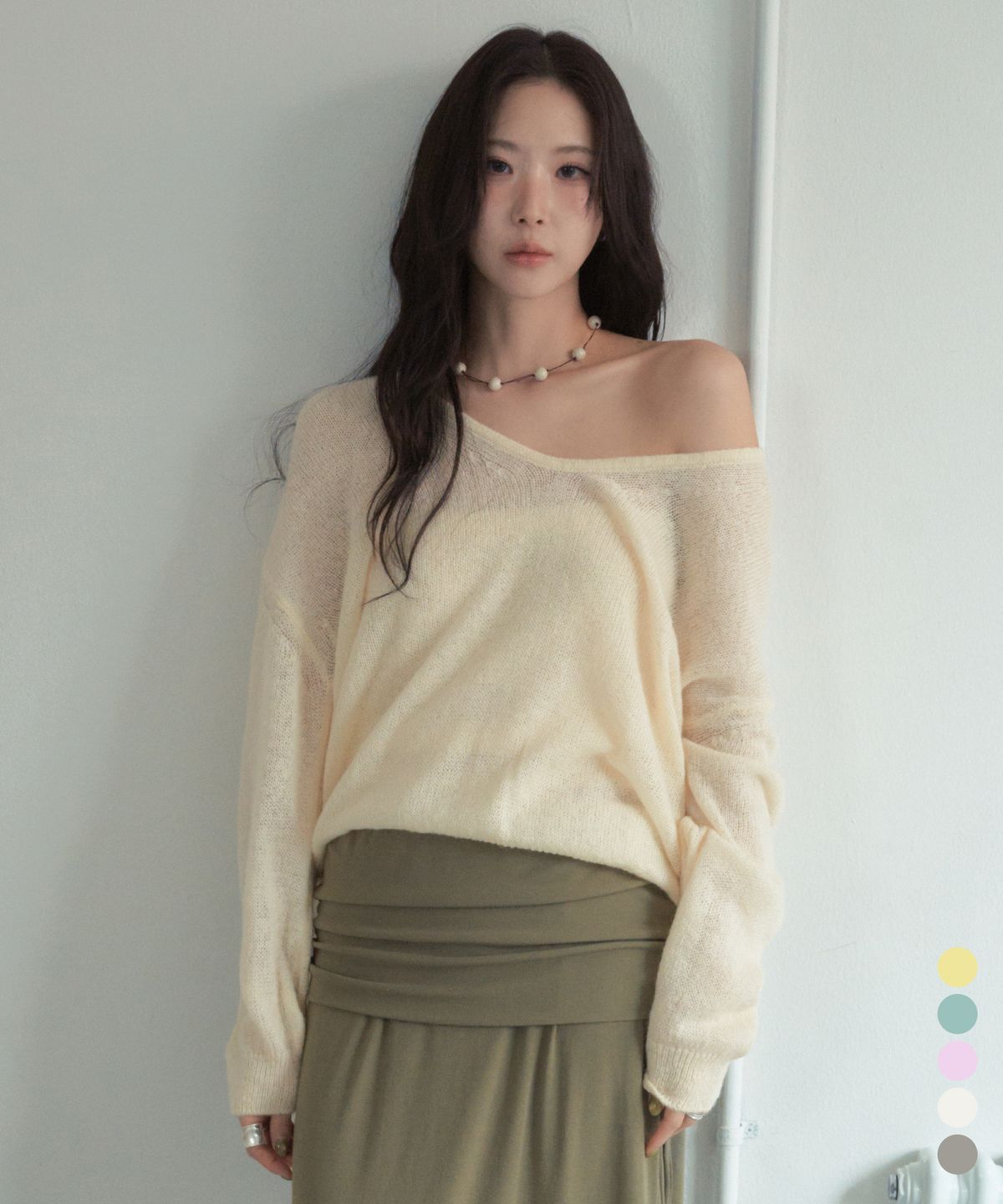 씨타(CITTA) Double Layered Vneck Tube Top Knit Set_CTK258(5color)