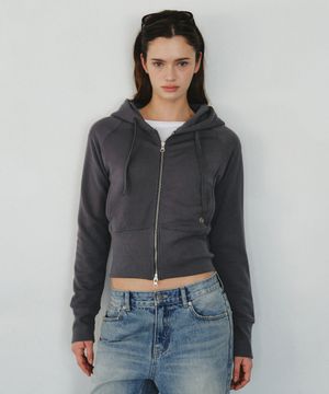 Soft Cropped Slim Hoodie Zip-Up_CTO153(2color)