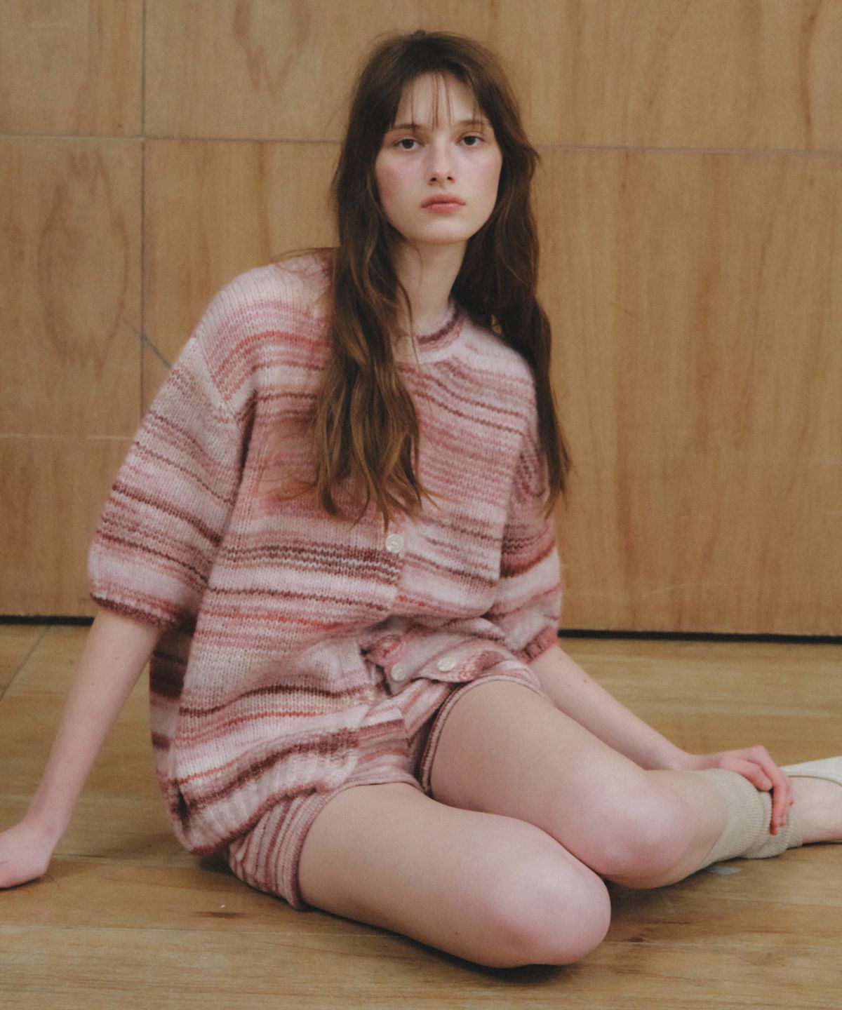 씨타(CITTA) Pastel Stripe Knit Cardigan_CTK266(Pink)