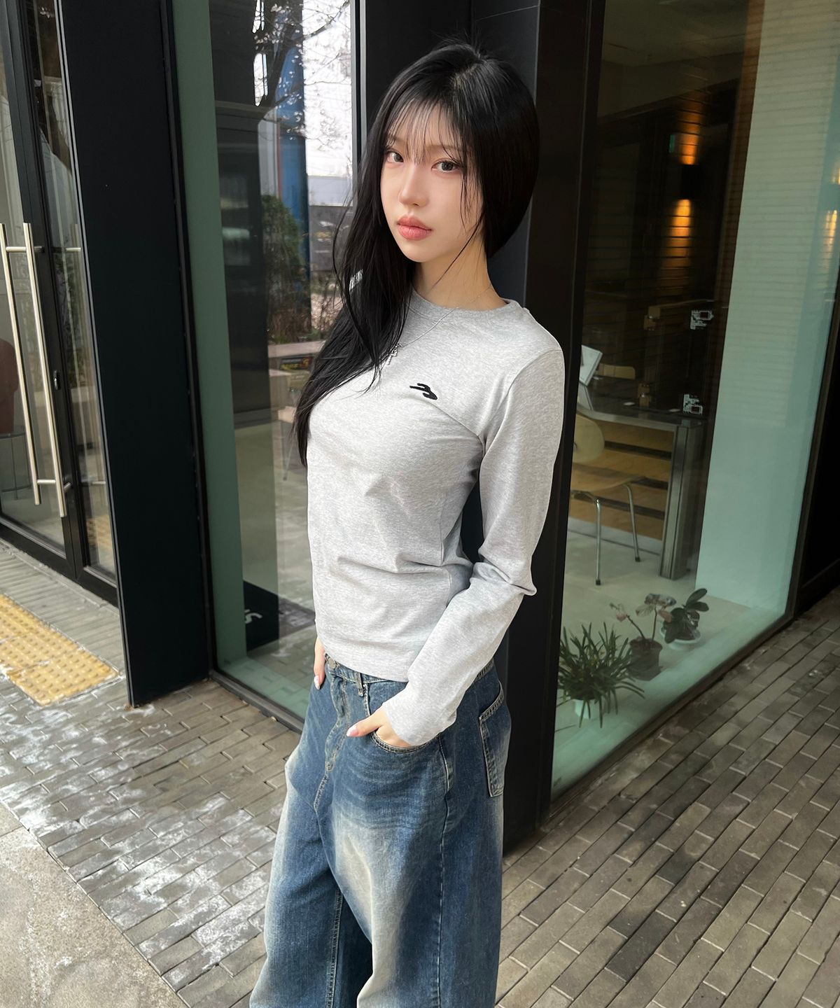 탄산마그네슘(TANSANMAGNESIUM) 포니 핫픽스 롱슬리브 (그레이)