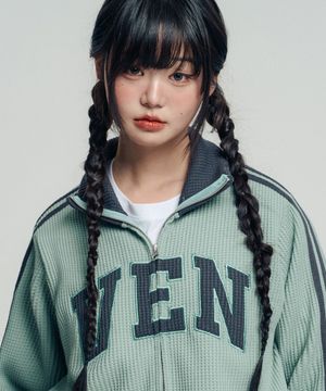 VEN 96 와플 배색 트랙탑_민트