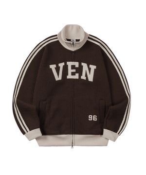 VEN 96 와플 배색 트랙탑_브라운