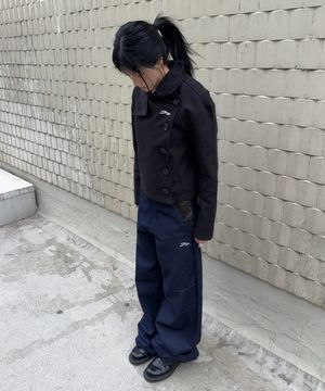 빅버튼 하이넥 자켓 (블랙)