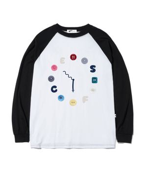 버튼 클락 프린트 롱슬리브 [2color]