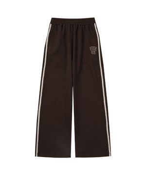VEN96 트랙 와플 배색 팬츠_브라운