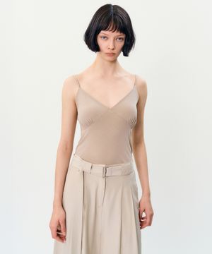 say sleeveless t-shirt _ Beige
