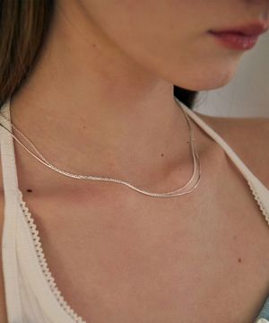[실버925] 소프트 커브 레이어드 목걸이 / STJ-NA1720WG