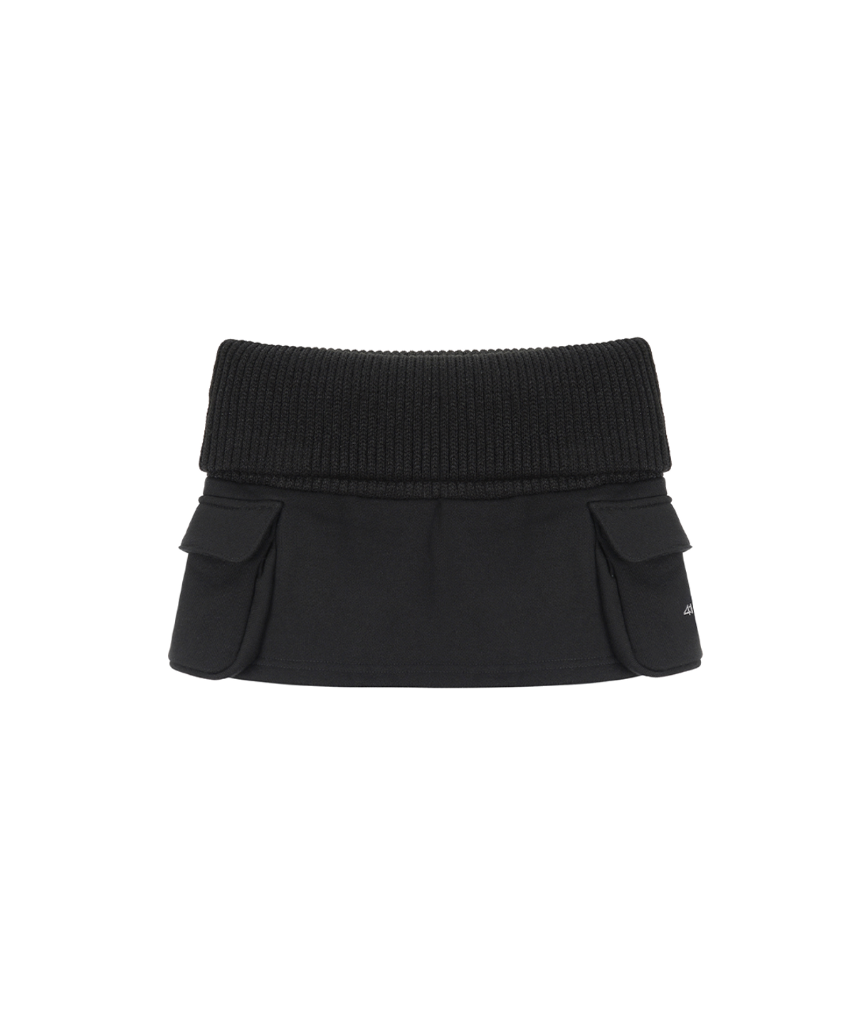 사일프레이(41PRAY) Folded Knit Skirt Shorts / Black