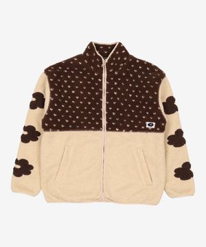 DOT BLOCK FLEECE JACKET brown S