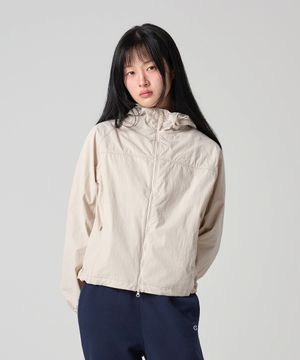 여성 스몰 C로고 후디드 윈드브레이커 Beige
