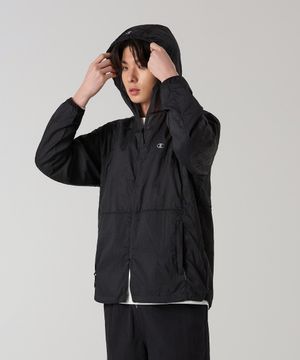 라이트웨이트 나일론 윈드브레이커 Black