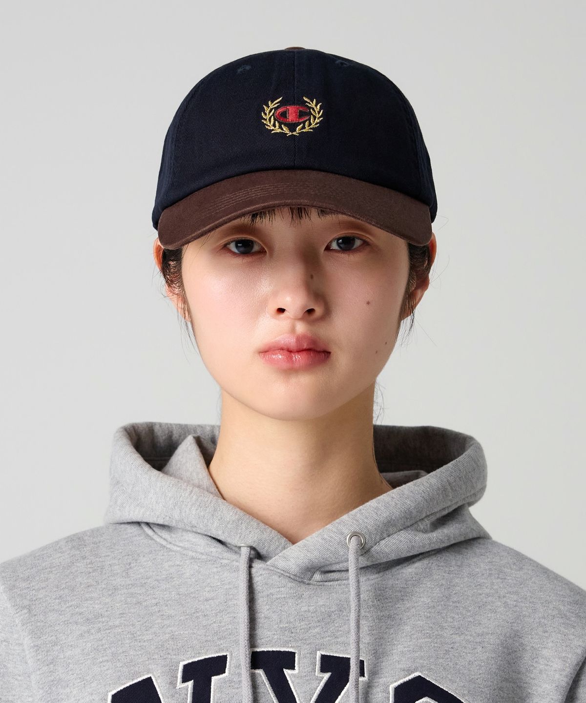 챔피온(CHAMPION) C로고 컬러블록 볼캡 Navy