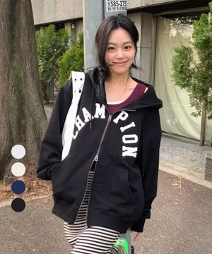 아치 로고 루즈핏 후드 집업 4color