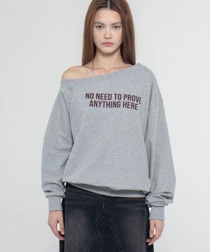 노니드 원숄더 맨투맨 멜란지