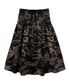 정글 카모 워싱 스모크 셔링 리본 스커트_브라운