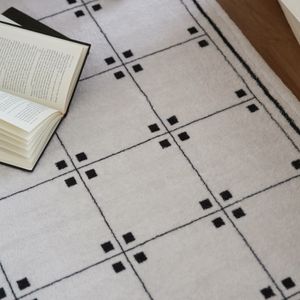 키이라 먼지없는 워셔블 카페트 그리드 패턴 디자인 거실 러그
